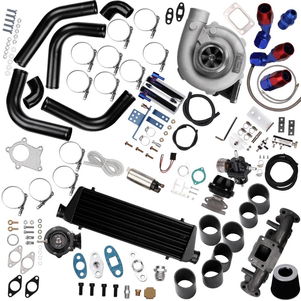 Maxpeeding(T3/T4 Turbocompressore Turbo + Collettore + Intercooler + Tubazioni + Bov + Kit Wastegate Per Mazda Miata Ls Nb Se