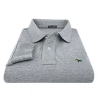 Polos brodés 100% coton pour hommes, chemises à manches longues, petit LOGO, vêtements décontractés, mode sportive, haute qualité 4