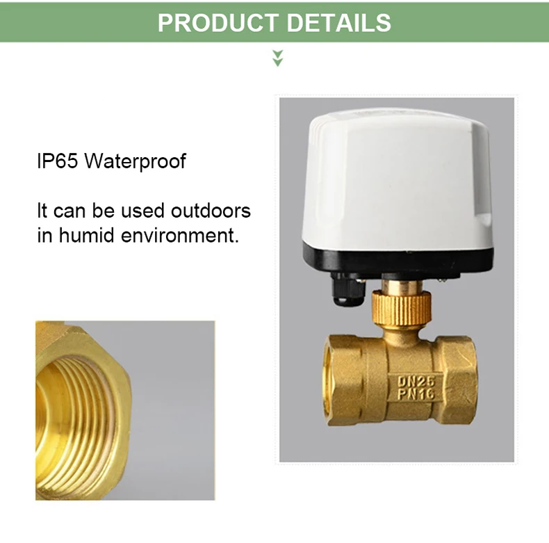 Impermeável bronze motorizado válvula de esfera, IP65,