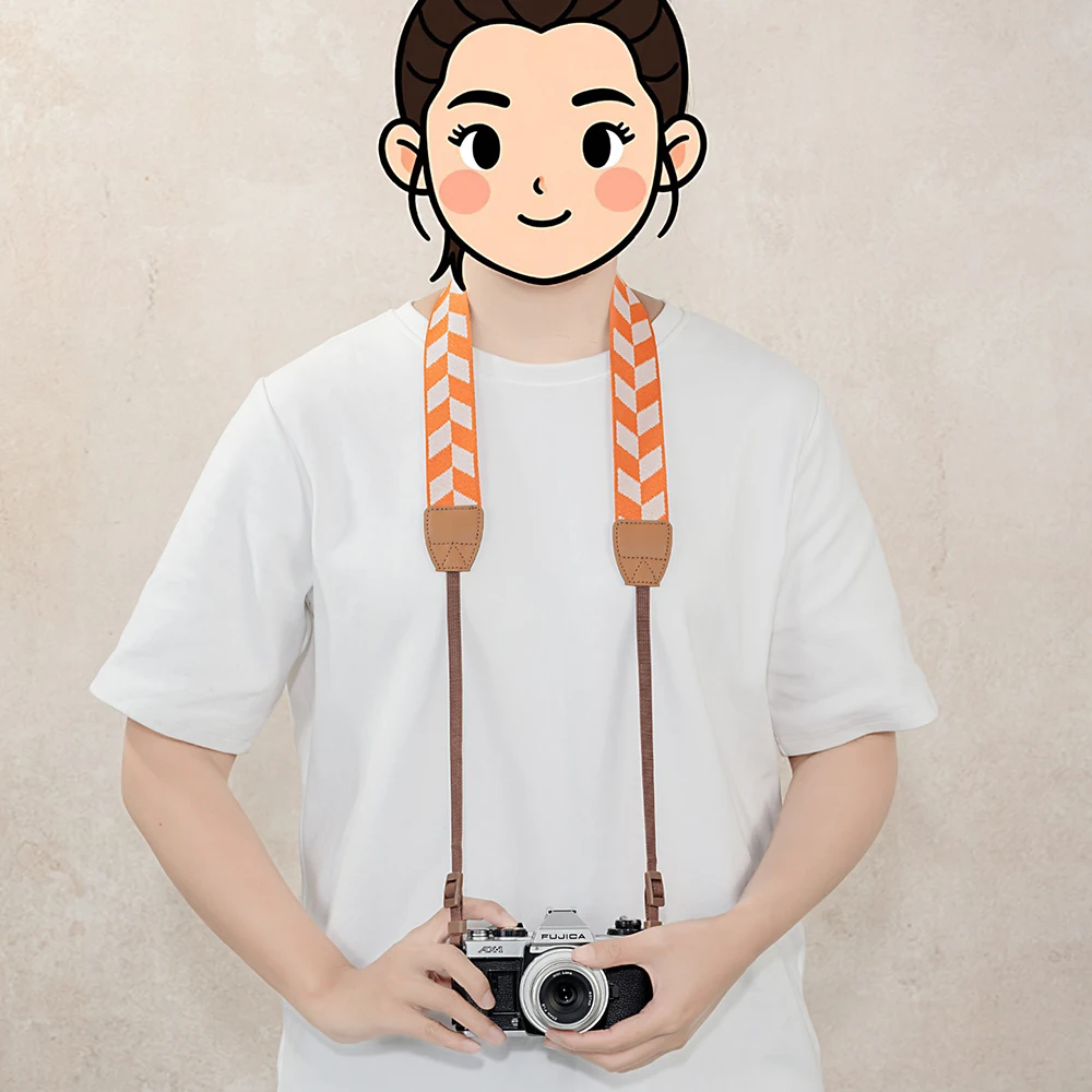 카메라 스트랩 넥 스트랩 숄더 스트랩 오렌지 블랙 니콘 후지 라이카 캐논 펜탁스 올림푸스 DSLR 미러리스 액세서리
