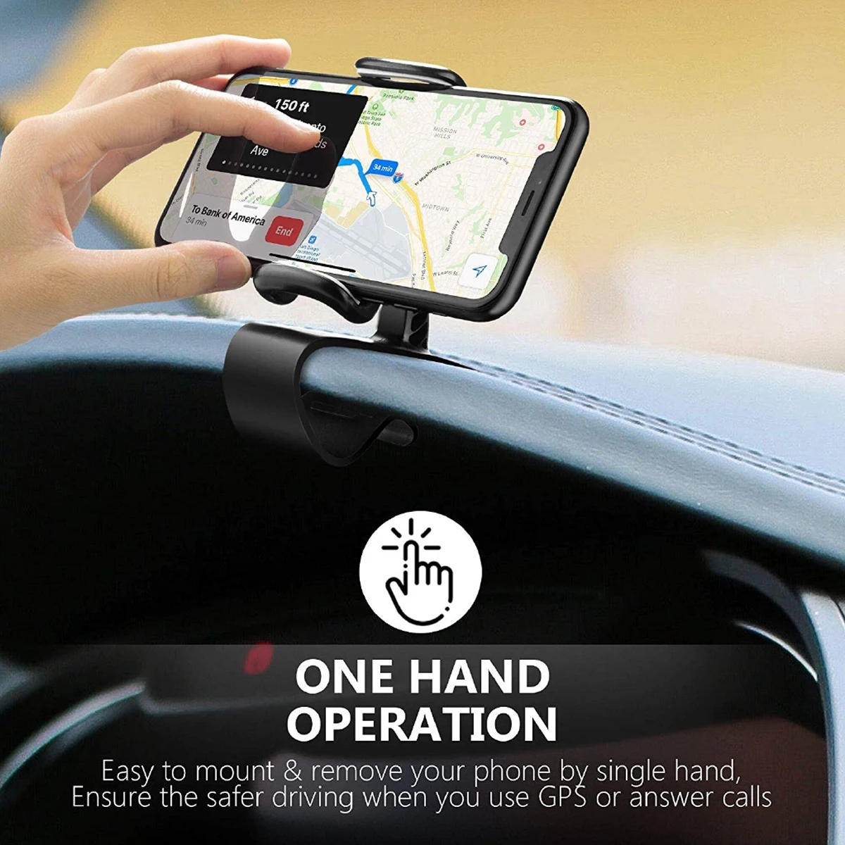 

Car Rearview Mirror Instrument Panel Navigation Mobile Phone Bracket Simple Clip Type Bracket Panel