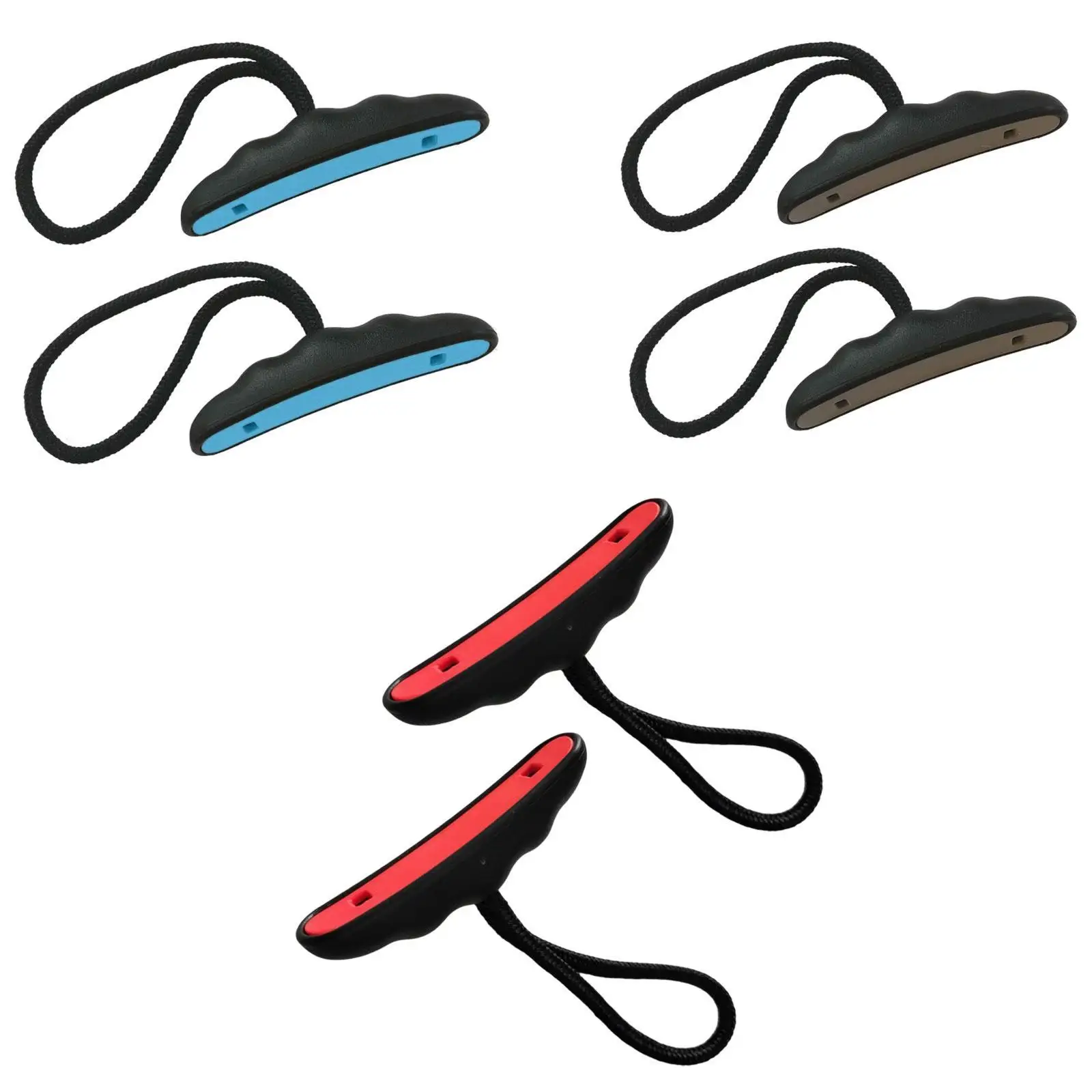 2 Pieces Kayak Handles Toggle Boat Rope Handles Lightweight Sleek Universal with Cord for Rowing Accessories Surfing Kayaking