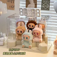 Acrylic Dustproof Display Box for Labubu Transparent Vinyl Doll Plush Toy Storage Box Blind Box Storage Display Stand 2
