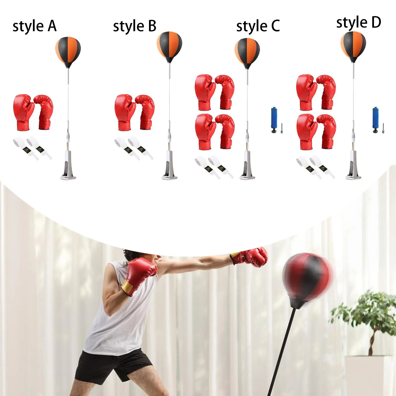 Boxing Speed Ball Boxing Punching Bag Improve Reaction Speed Adjustable Height Home Train Target for Exercise Workout Fitness