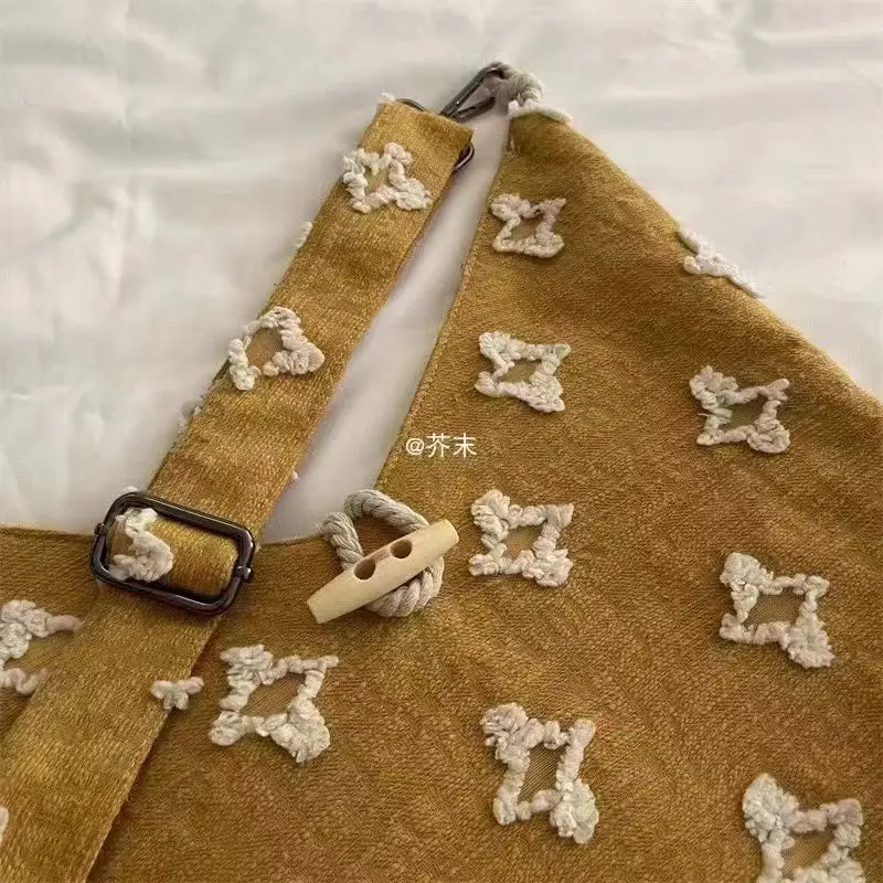 JIAERDI Harajuku Canvas Tassel Yellow Handbag Women Retro Star Large Capacity Tote Bag Ladies Artistic Casual Crossbody Bags New