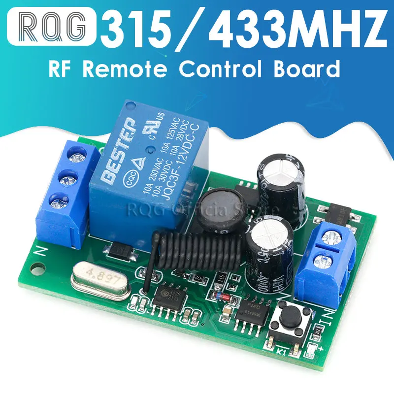 

315MHZ 433MHz 315 433 MHZ AC 85- 220V 10A 1 Ch Channel Wireless RF Remote Control Board Transmitter Receiver Relay Switch Module