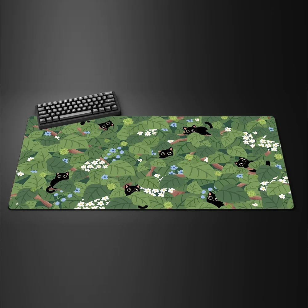 Kawaii White Cat Anime XXL Gaming Mouse Pad - Large Anti-Slip Rubber Desk Mat