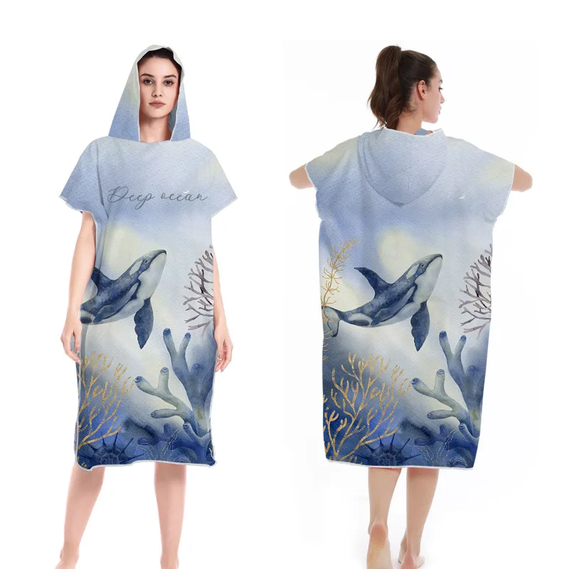 

Surf Poncho Changing Towel Hooded Microfiber Beach Blanket Bath Towel Swim Towel Wetsuit Beach Poncho For Adults Seaside