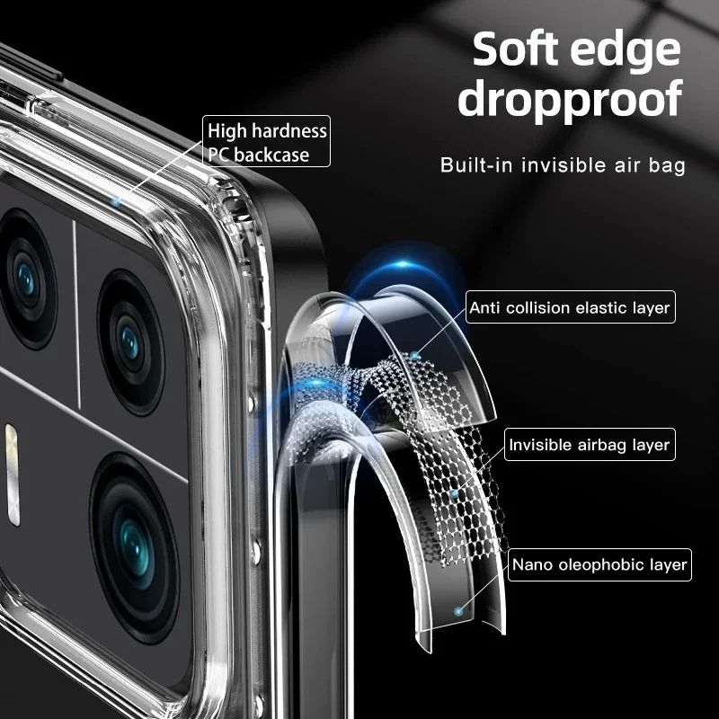 Crystal Clear Shockproof Camera Protection Case - Transparent Matte Back Cover