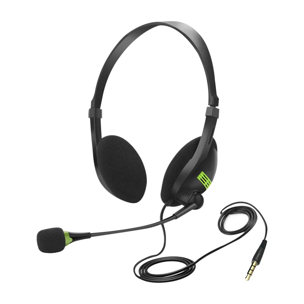 1pc 3.5mm Noise Cancelling Wired Headphones Microphone Universal USB Headset With Microphone For PC/Laptop/Computer