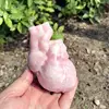 10CM Natural Pink Opal Heart Carving Crystal Love Healing Fengshui Gemstones Home Decoration Holiday Gift 1pcs 6