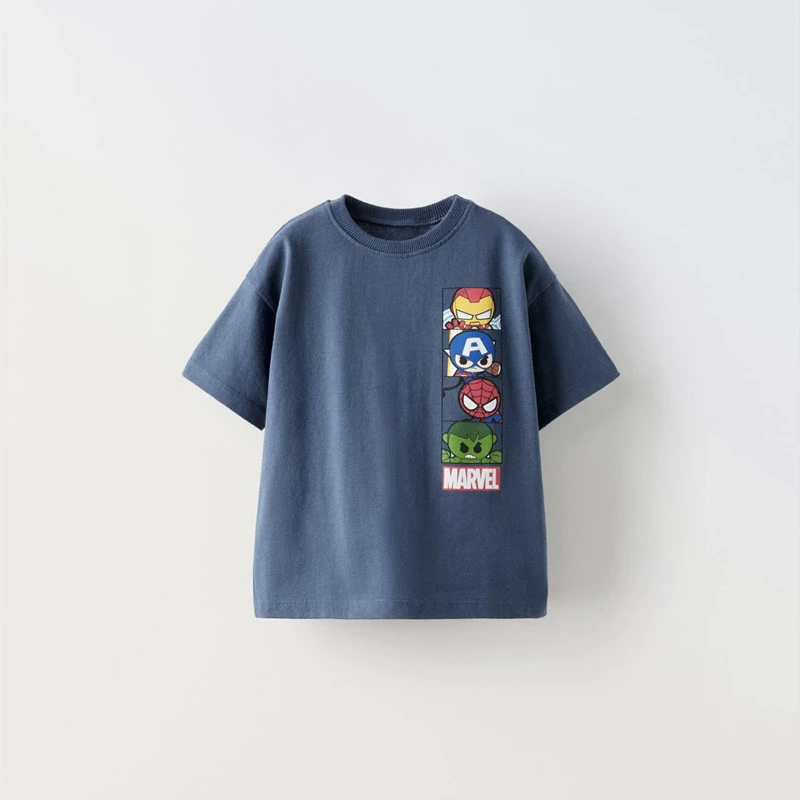 Spider Man Boys T-shirts Printed Cartoon Children Short Sleeve Tops O-neck Tees Summer Clothes Loose Casual Kids Tshirt 1-7 Age 4