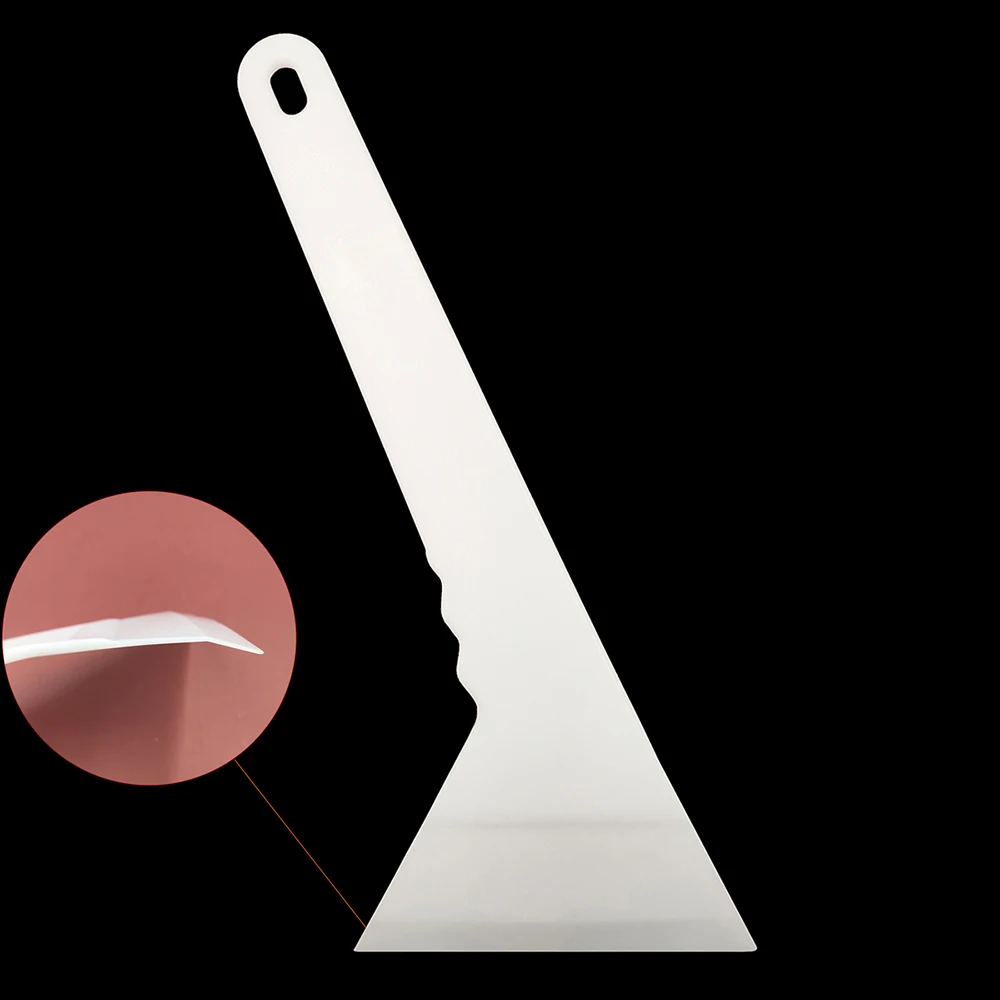 곡선 엣지가있는 흰색 긴 핸들 스퀴지, 비닐 필름 자동차 랩 윈도우 틴트 도구, 자동차 포장 플라스틱 스크레이퍼 B44