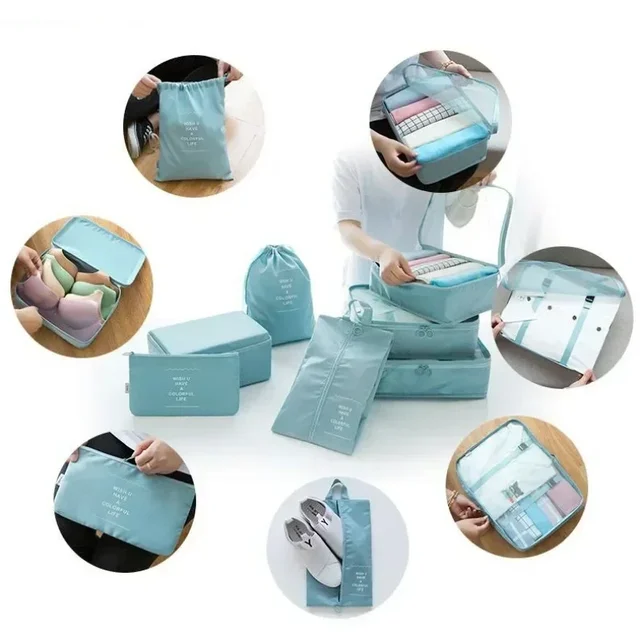 7PCS Travel Bag & Luggage Organizer Set – Packing Cubes for Clothes and Shoes 4