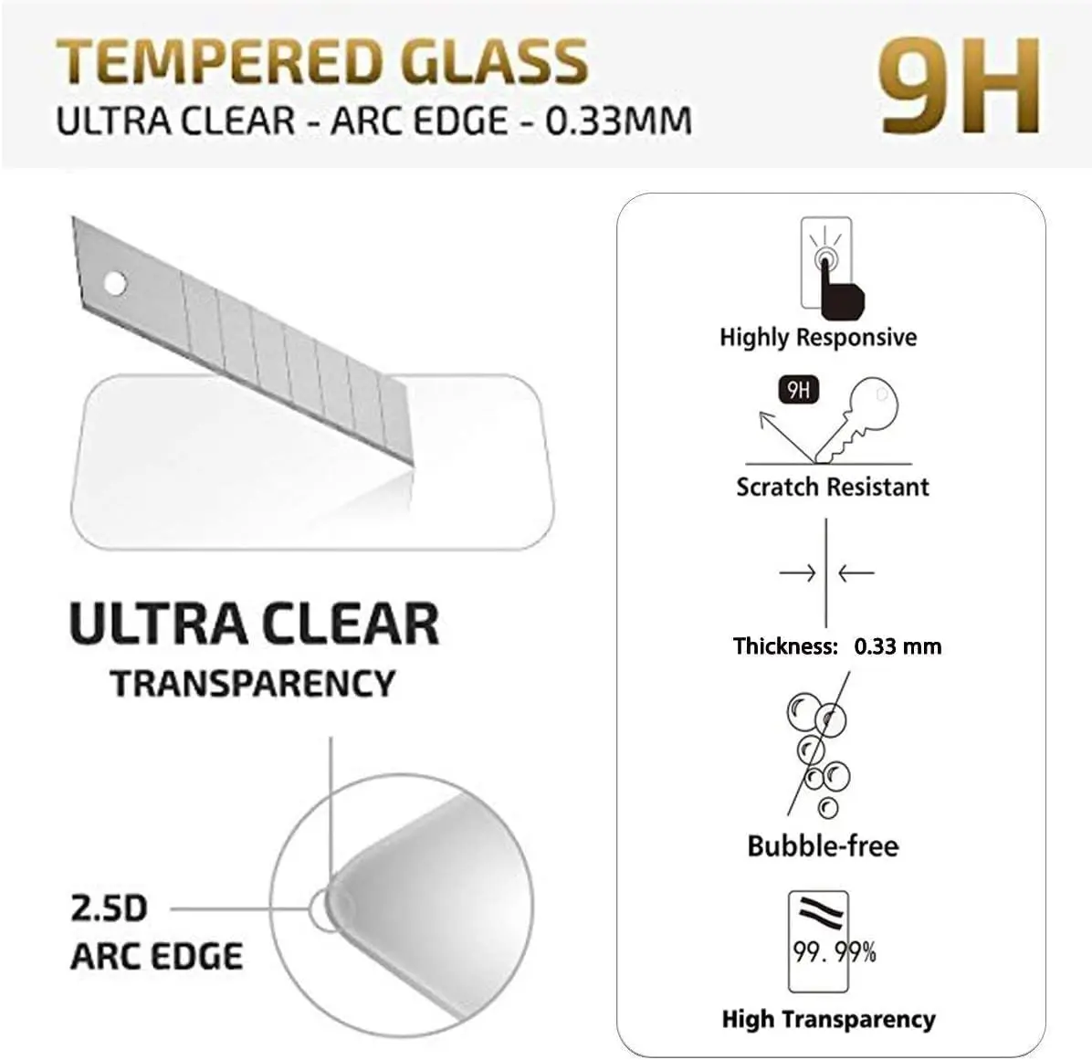 Screen Protector For OPPO A94 5G, Tempered Glass SELECTION Free Ship HD 9H Transparent Clear Anti Scratch Case Friendly