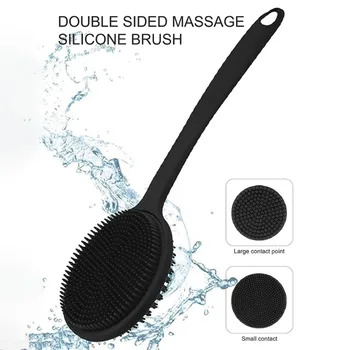 Bath Soft Back Brush Bath Shower Sponge Scrubbing Brush with Handle Exfoliating Scrub Skin Massager Exfoliating Bathroom Brush