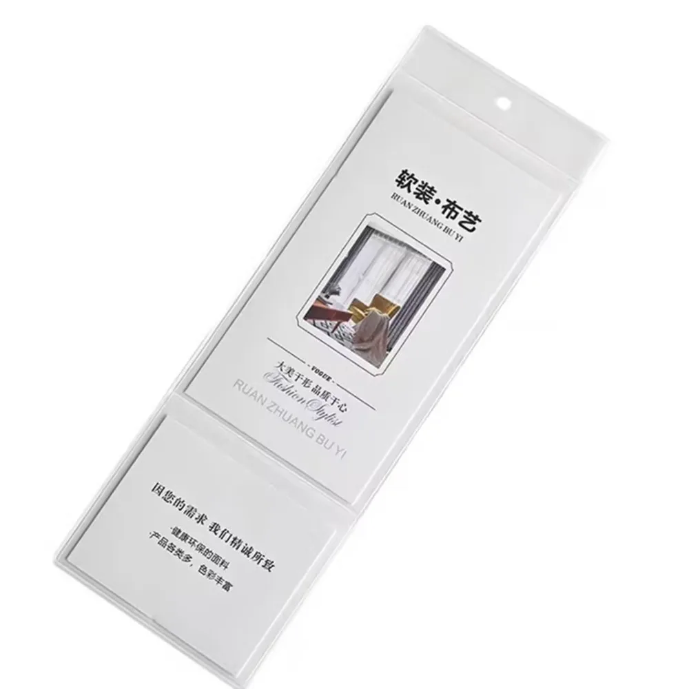100pcs W8 9cm Plastic Display Price Sign Card Tag Promotion Label PVC Hang Sleeve Protective Envelope Cover Bags 2 Pockets
