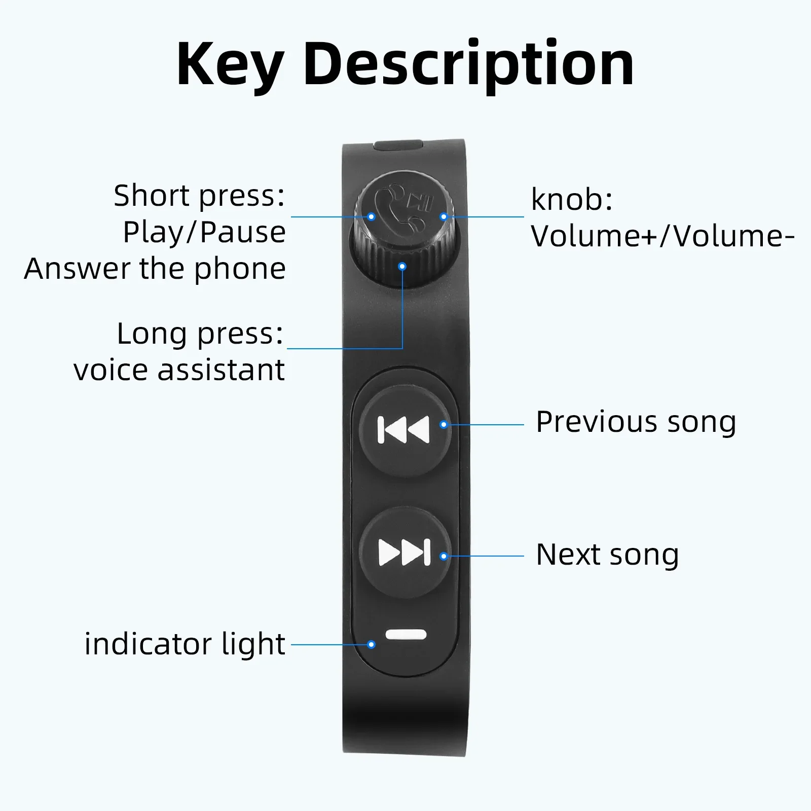 Rotary Knob Control Motorcycle Handlebar Control Bluetooth
