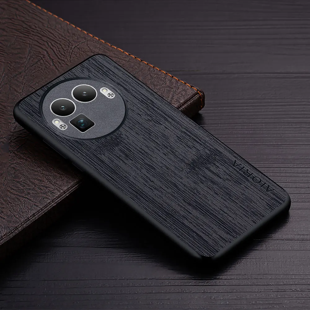 Luxury Bamboo Wood Pattern Leather Phone Cover