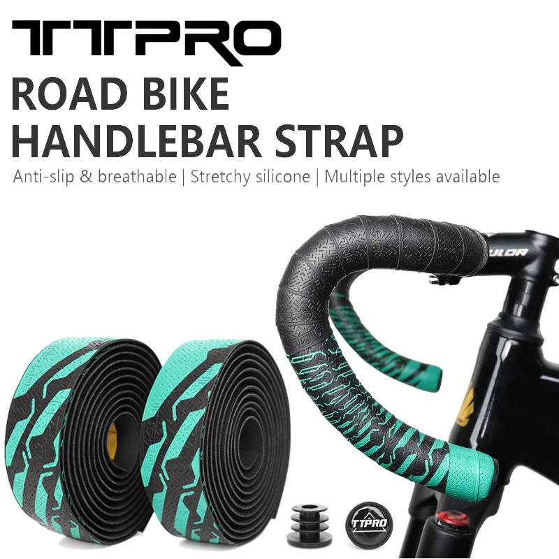 TTPRO Road Bike Tape Double Splicing Handle Tape EVA PU Soft Anti slip Shock Absorbent Wrapping Bicycle Riding Accessories