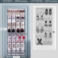 Sundries Shoe Organiser Clear Hanging Over The Door Cloth Fabric Closet Rack Mesh Pocket Box Bag Storage 28 Grid Wall-mounted 2