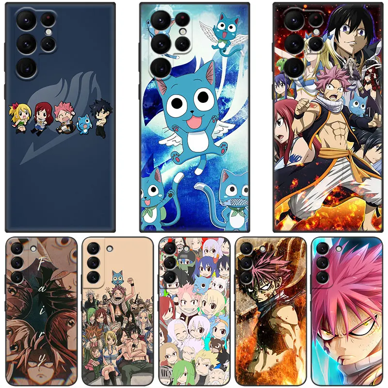 Custodia Per Telefono Anime Fairy Tail Per Samsung Galaxy S23 S22 S21 Ultra S20 Fe 5G S10E S10 Lite S9 S8 Plus S7 Edge Cover Nera