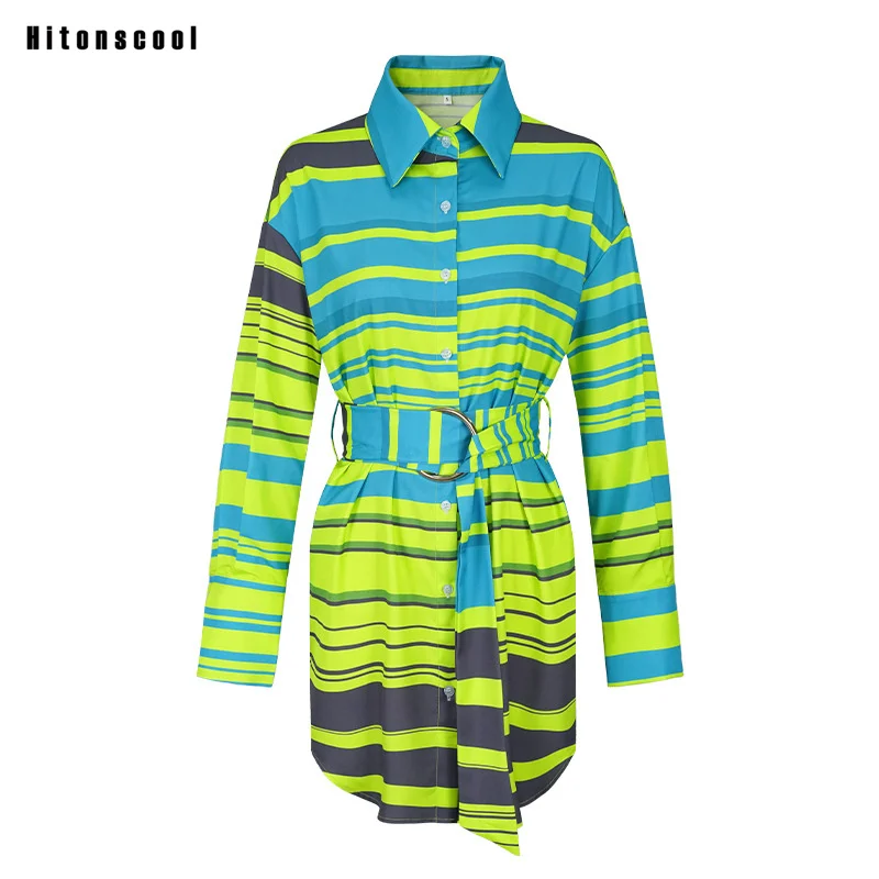 Stripe Accent Monogram Shirt Dress in 2023  Long sleeve shirt dress,  Fashion classy, Shirt dress