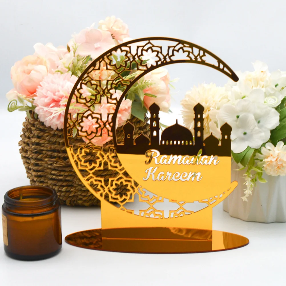 

2 Pcs Nationality Eid Al-Fitr Decoration Birthday for Girl Acrylic Mubarak Craft Ornament
