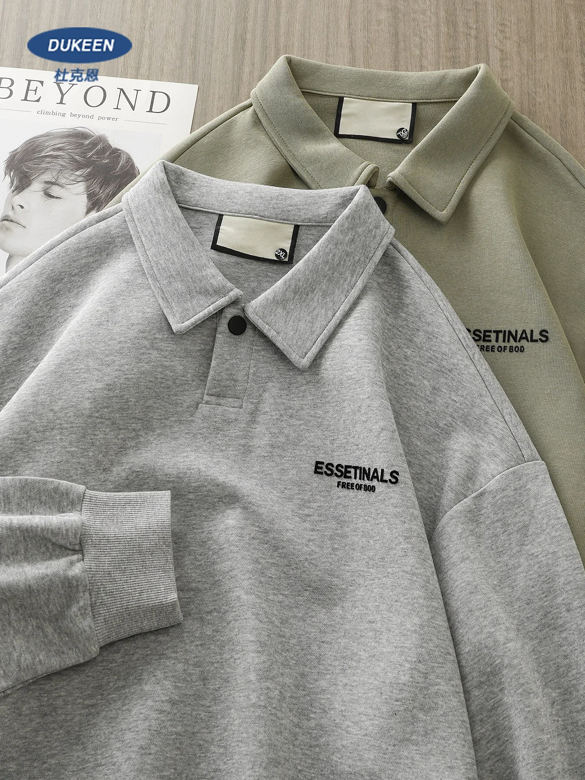

Long Sleeved Casual Loose Letter Printed Polo Shirt