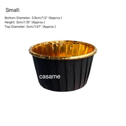 50-Piece Mini Muffin and Cupcake Baking Cups Set (Small black gold)