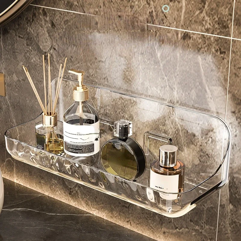 Acryli Bathroom Shelf No Drill Organizer Shower Storage Rack Washstand Cosmetics Storage Rack Wall Mounted Toilet Shampoo Holder 2