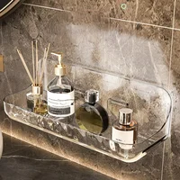 Acryli Bathroom Shelf No Drill Organizer Shower Storage Rack Washstand Cosmetics Storage Rack Wall Mounted Toilet Shampoo Holder 2