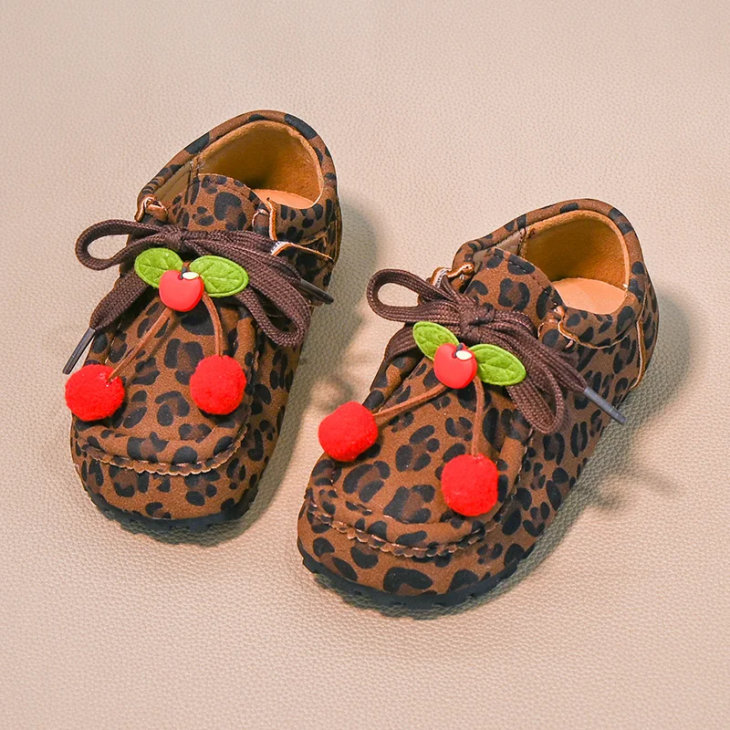 Leather Ballet Flat Shoes for Kids Girls