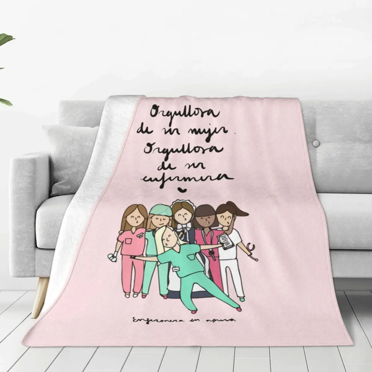 

Cartoon Doctor Nurse Enfermera En Apuros Blankets Warm Flannel Doctor Throw Blanket for Sofa Bedroom Bedding