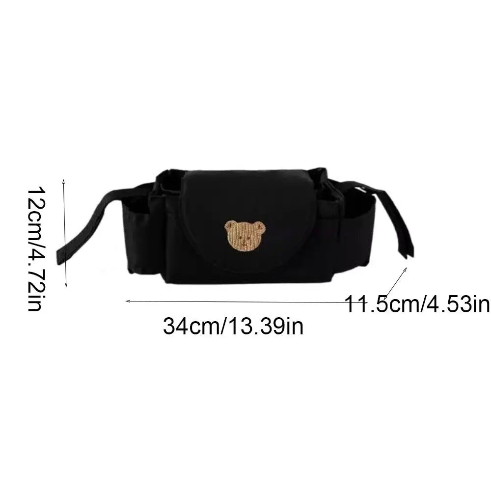 Cute Cartoon Stroller Organizer Bag Cloth Bear Pram Storage Bag Mommy Bag Diaper Bottle Stroller Hanging Bag Outdoor