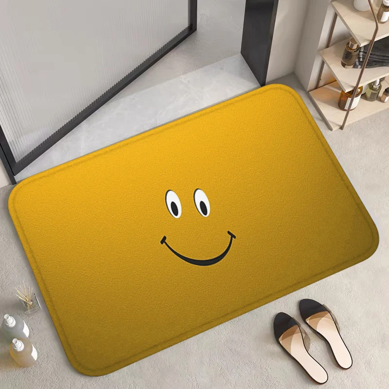 

Carpets Smile Face Living Room Rug Door Mat Entrance Carpet Bath Mats Custom Home Rugs Foot Kitchen Prayer Bathroom Doormat Cute