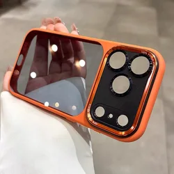Premium Crystal Clear Shockproof Acrylic Case with Lens Protection - iPhone 15 Plus (Orange)
