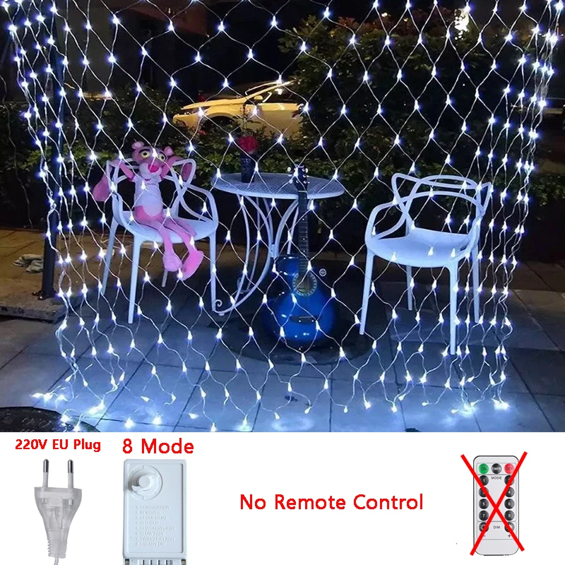 thumbnail image 1 of Cortina de red con luces LED de Navidad de 1,5 a 60 m, cadena de luces de malla para fiestas, bodas, Año Nuevo, guirnalda para decoración de jardín al aire libre, 1 of 5