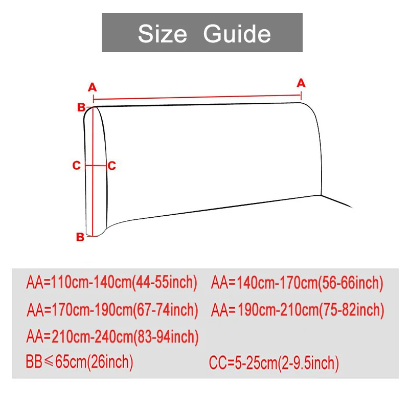 Solid Spandex Fabric Bed Head Cover All-inclusive Headboard Cover Elastic Furniture Protector For Hotel Home Living Room