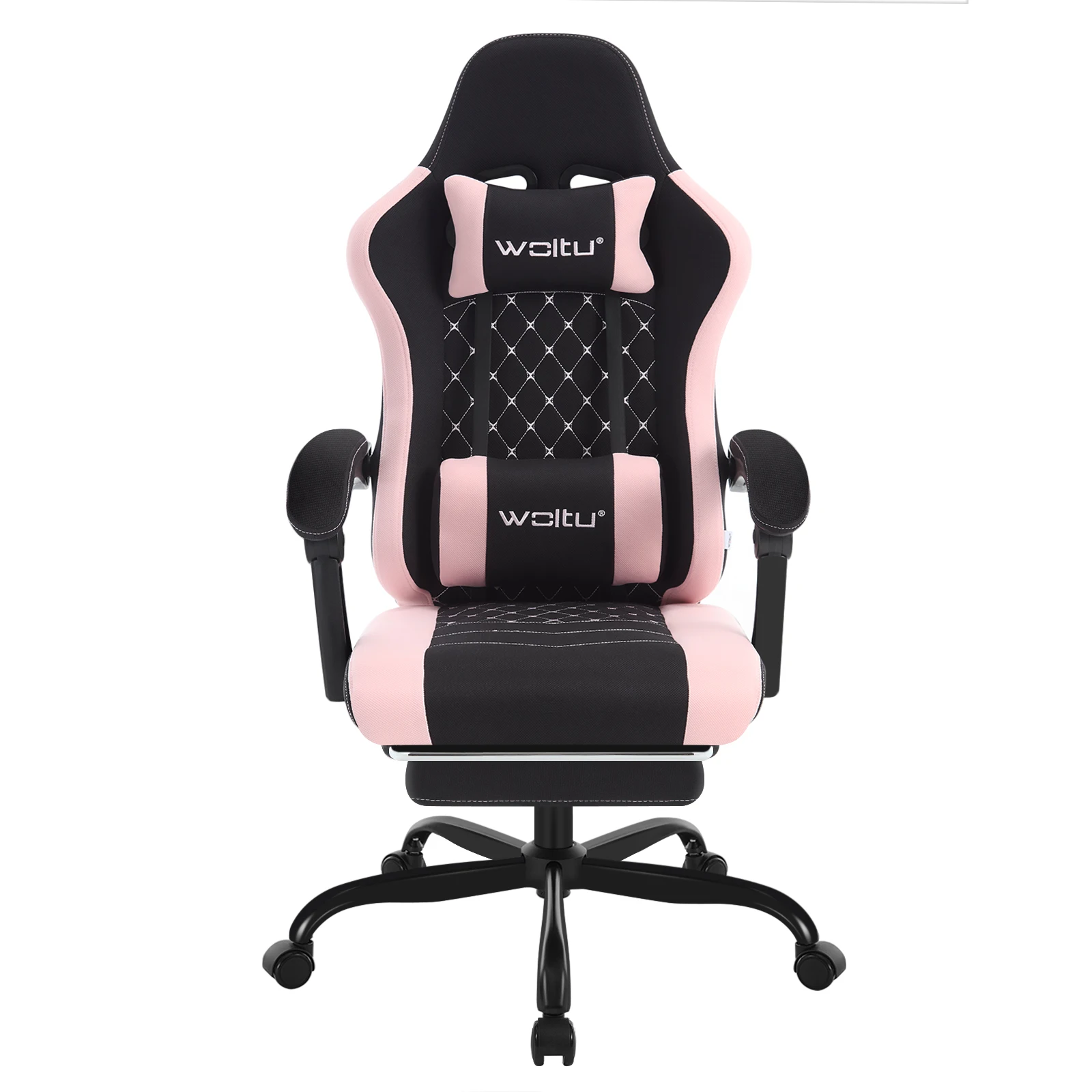 WOLTU Gaming-Stuhl, ergonomisch, drehbar, für Computer, Gamer, Massage, Bürostuhl mit Kissen, Fußstütze, verstellbare Kopfstütze, Lordosenstütze – Detail 25