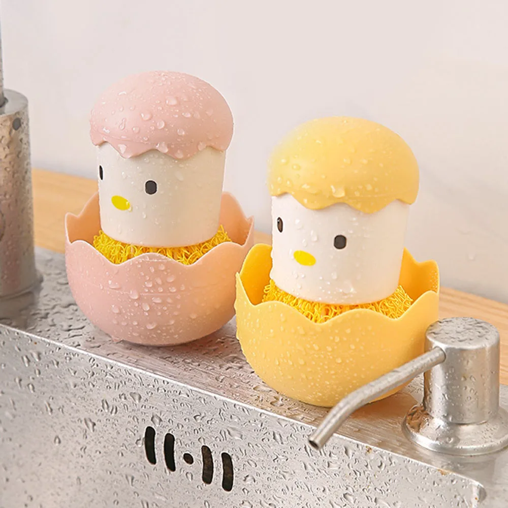 

Chicken Eggs Shape Pot Brush Rapid Bubbles Pot Cleaning Tool For Kitchen