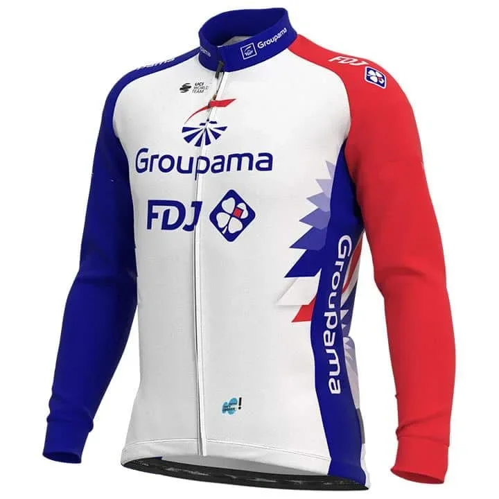 용수철 여름 2022 2021 GROUPAMA FDJ 팀 블루 전용 긴팔 사이클링 저지, 로파 시클리스모 사이즈 XS-4XL