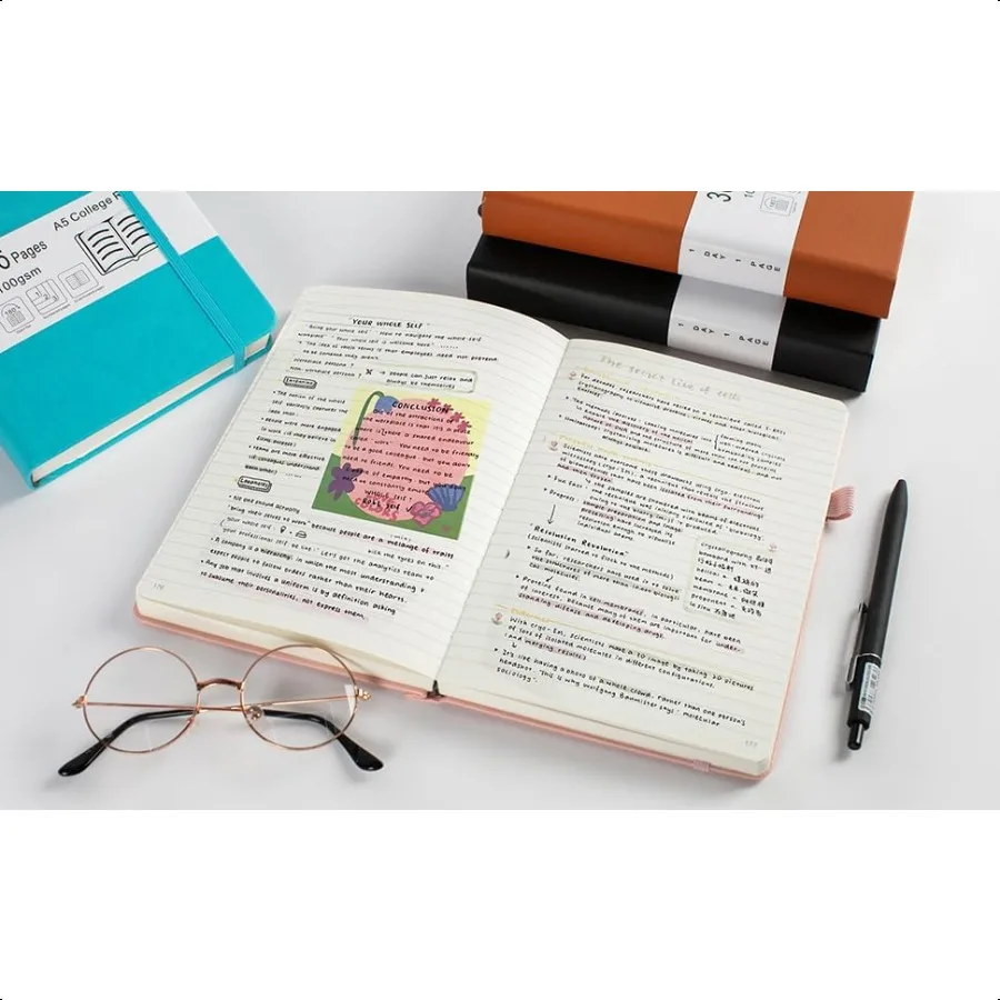 Thick A5 College Ruled Leather Notebook