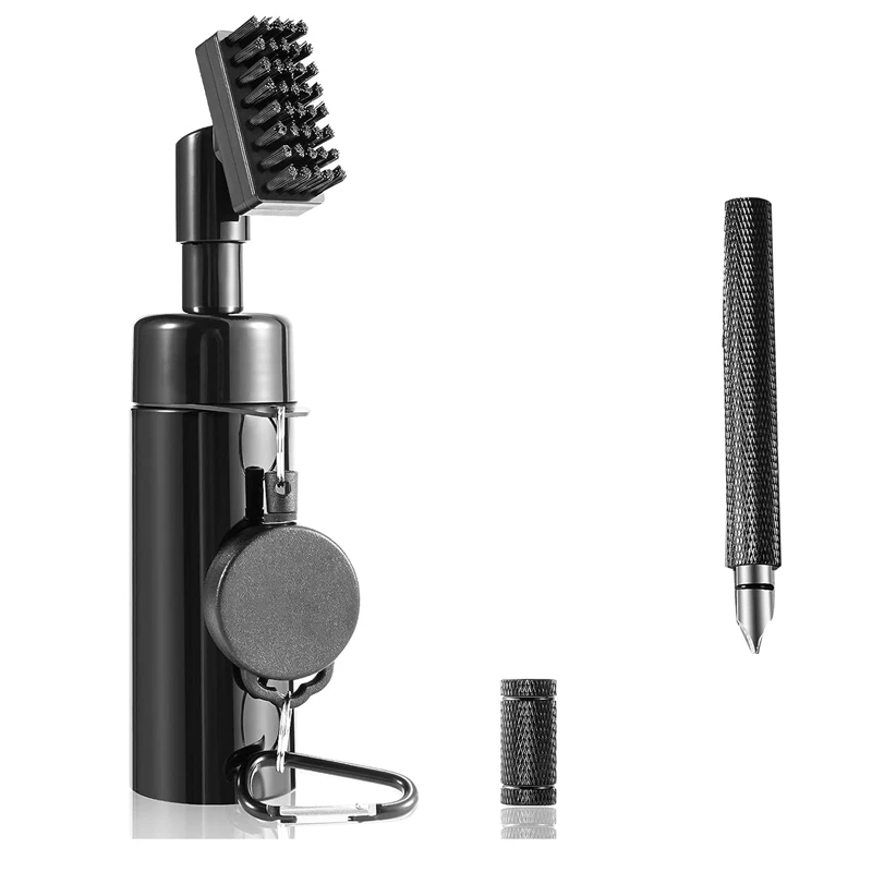 

Golf Club Cleaner Set With Golf Club Brush Black ABS+Aluminum Alloy Golf Club Cleaning Tool Golf Water Brush