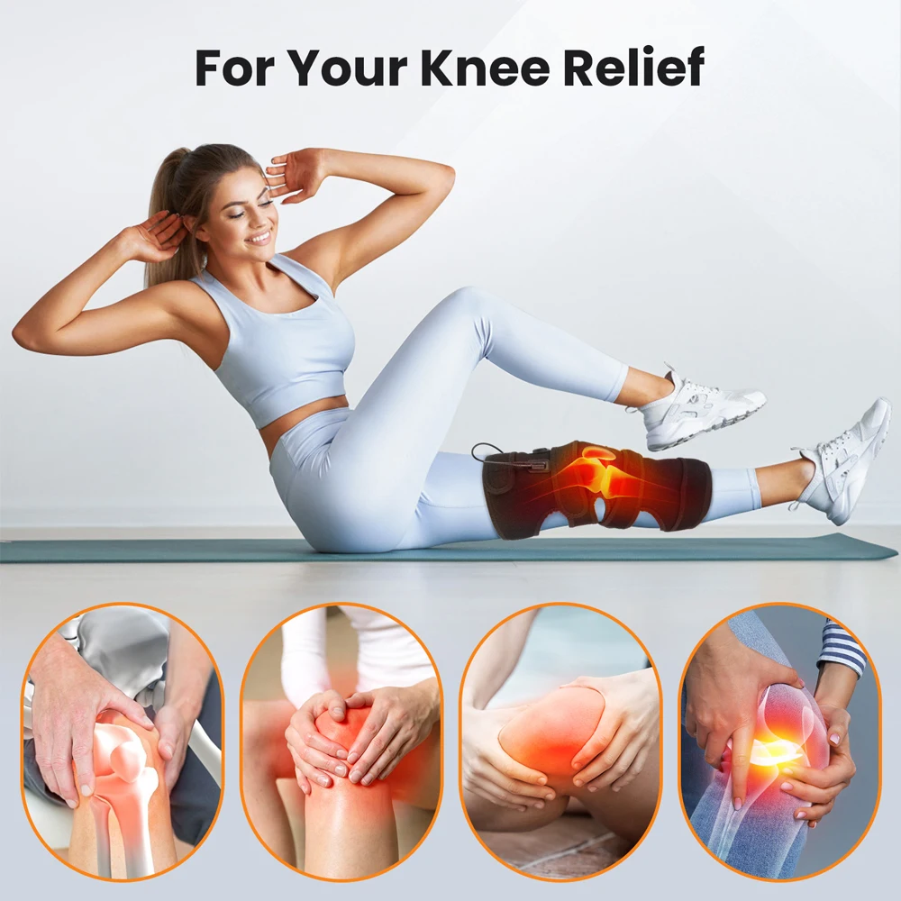 Upgrade Electric Heating Knee Pad Extra-Large Hot Compress Heated Vibration Leg Knee Massager For Arthritis Joint Physiotherapy
