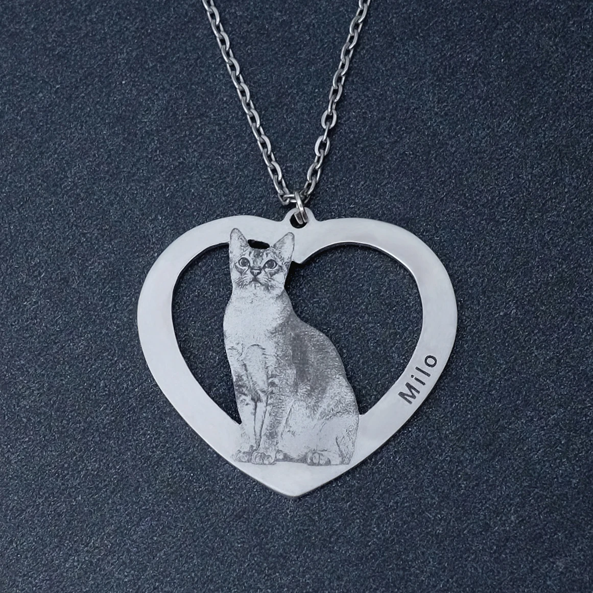 Personalized Cat Portait Necklace Dog Pet Photo Necklace Heart Pendant Jewelry Birthday Gift Cat Memorial Loss Pet Lover Gift round security cable lock phone jewelry display anti theft cable retractable security lock anti loss pull cable box