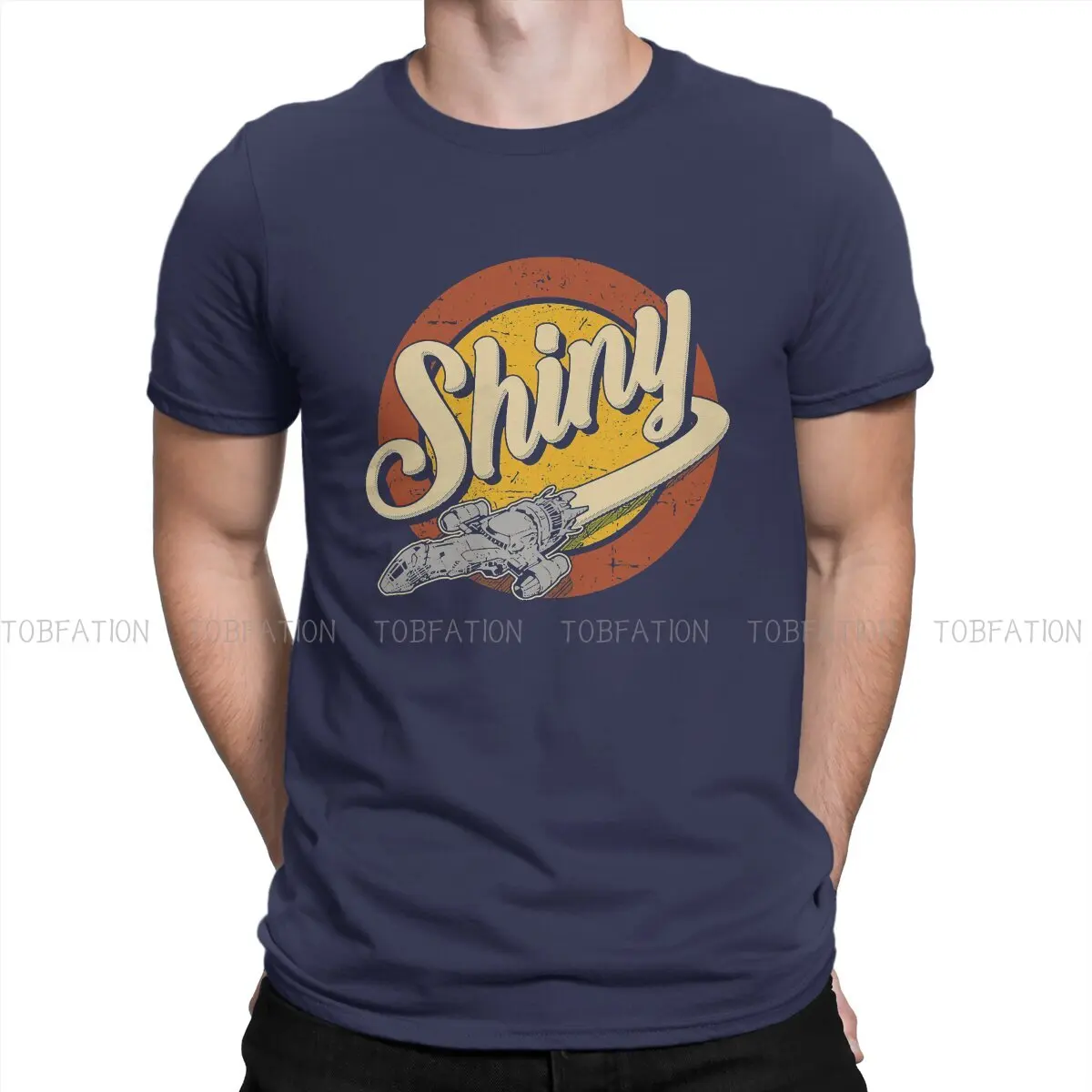 Shiny Firefly Inspired Sci-Fi Loose Cotton Men's T-Shirt