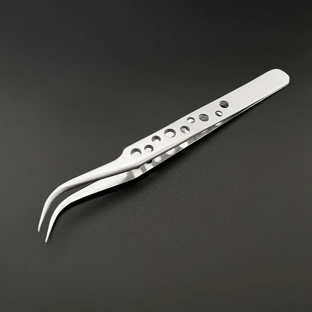 Industrial Tweezers Electronics Anti-static Curved Straight Tip Precision Stainless DIY Hand Tools Sets Forceps Phone Repair 5