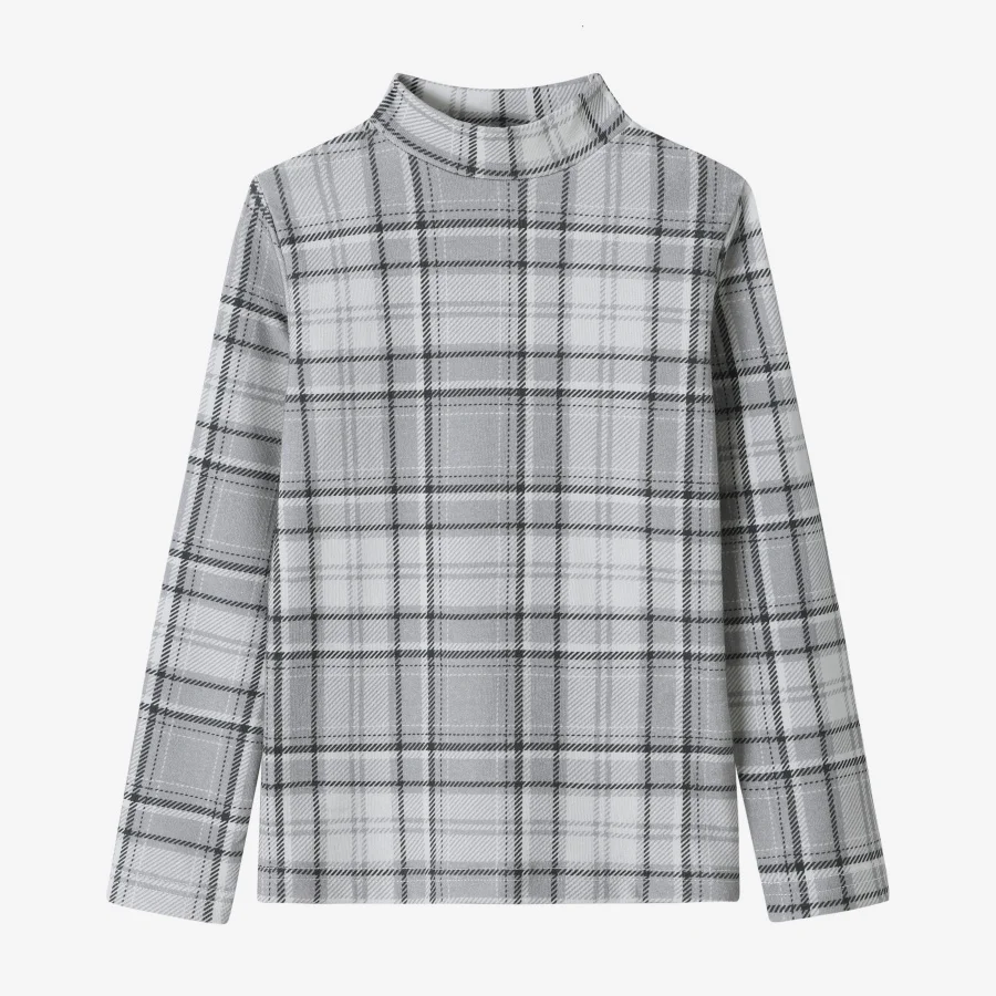 Plaid mockneck