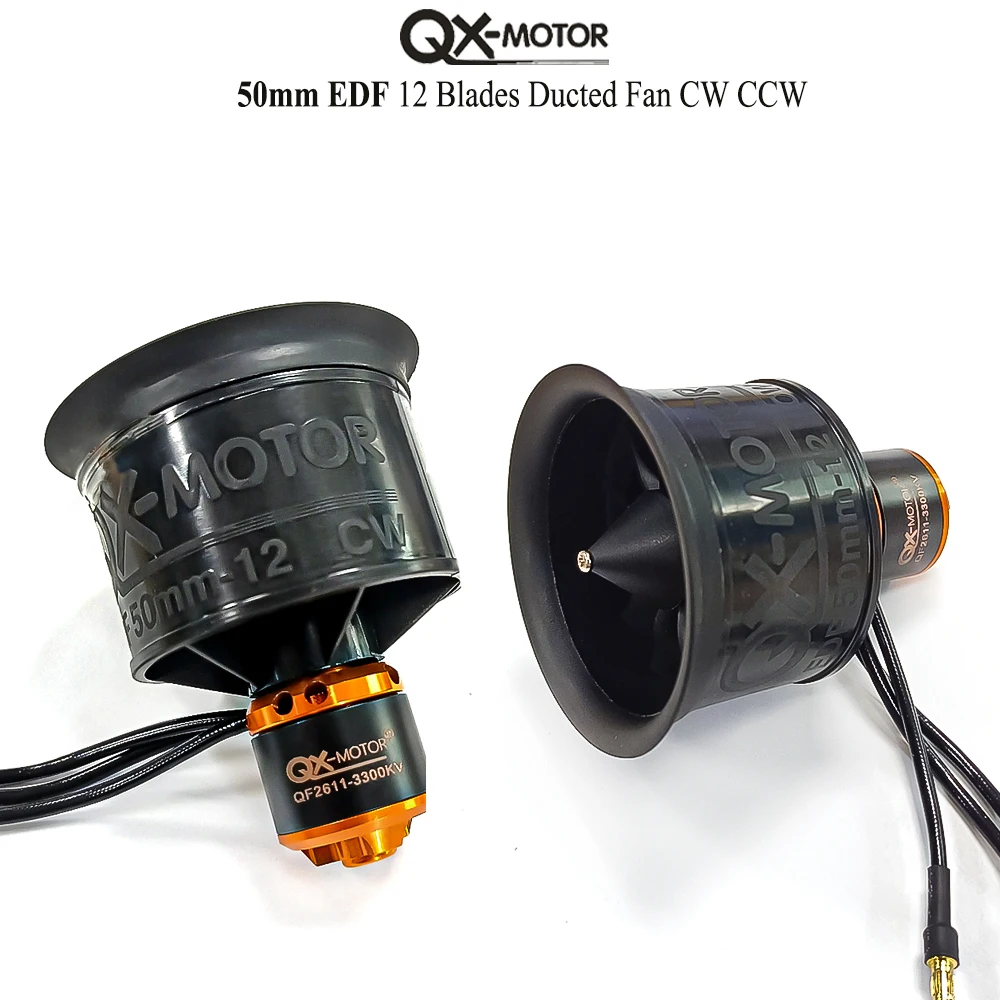 Ensemble moteur brushless EDF pour avion RC, avec câbles de connexion et dissipateur thermique.